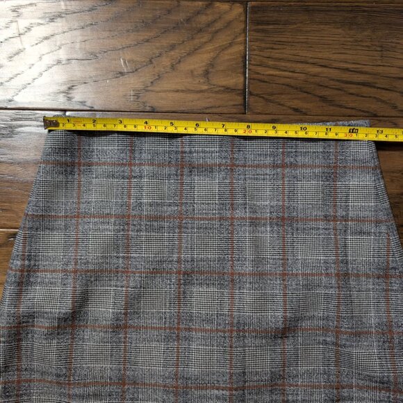 RW&CO pencil skirt grey rust brown plaid size 0 - Picture 4 of 14